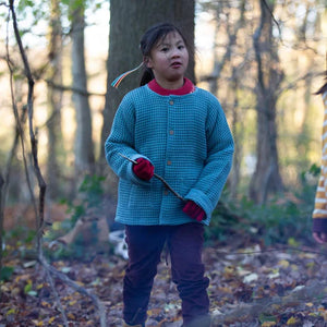 Pale Blue Chunky Waffle Relaxed Jacket-Little Green Radicals-Modern Rascals