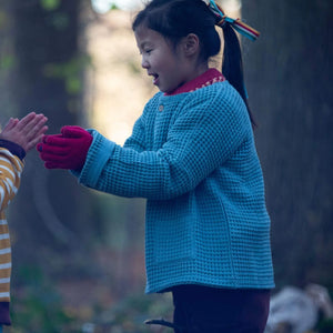 Pale Blue Chunky Waffle Relaxed Jacket-Little Green Radicals-Modern Rascals