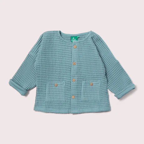 Pale Blue Chunky Waffle Relaxed Jacket-Little Green Radicals-Modern Rascals