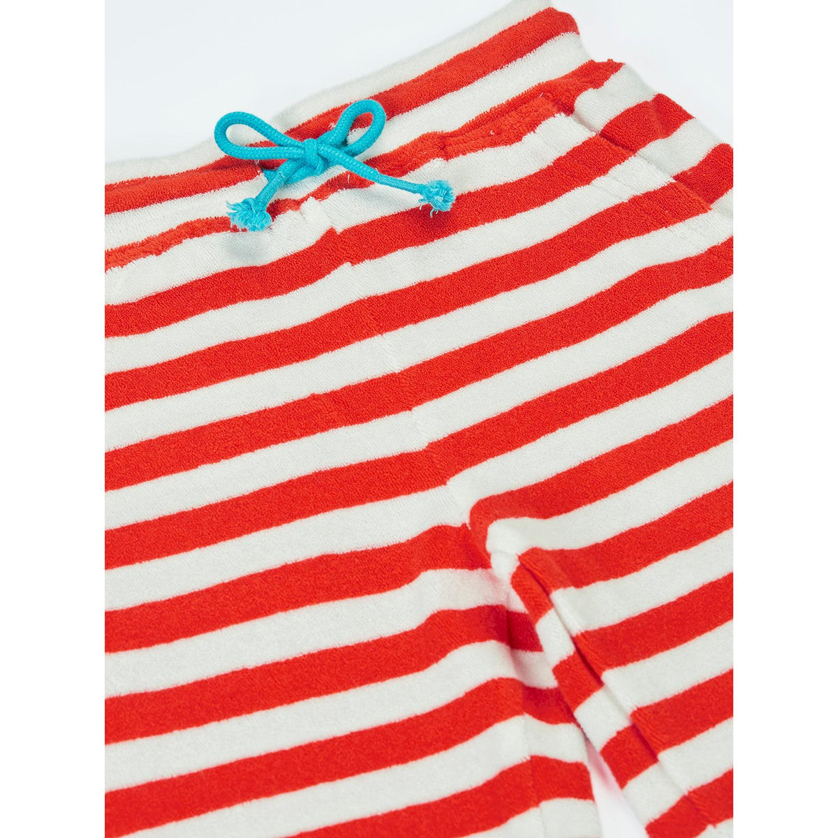 Papaya Stripe Beach Towelling Shorts-Frugi-Modern Rascals