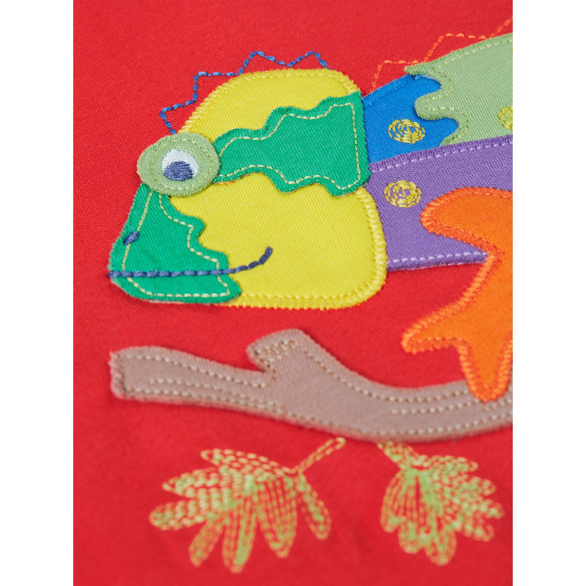 Papaya/Chameleon Carsen Circular T-Shirt - 2 Left Size 7-8 & 8-9 years-Frugi-Modern Rascals