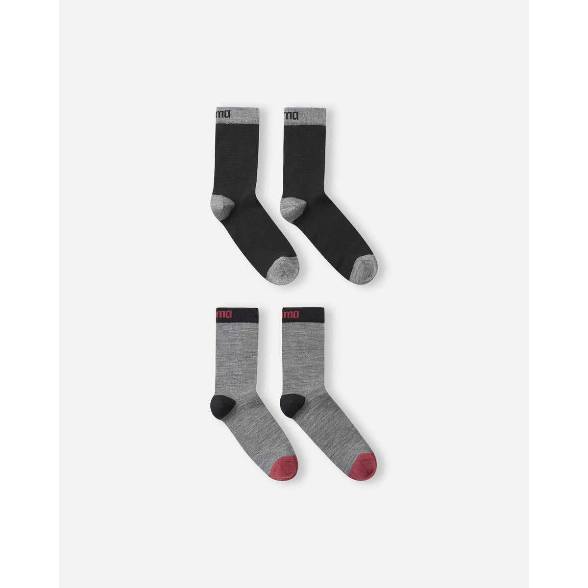 Parit Wool Blend Socks - 2 Pack - Black-Reima-Modern Rascals