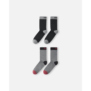 Parit Wool Blend Socks - 2 Pack - Black-Reima-Modern Rascals