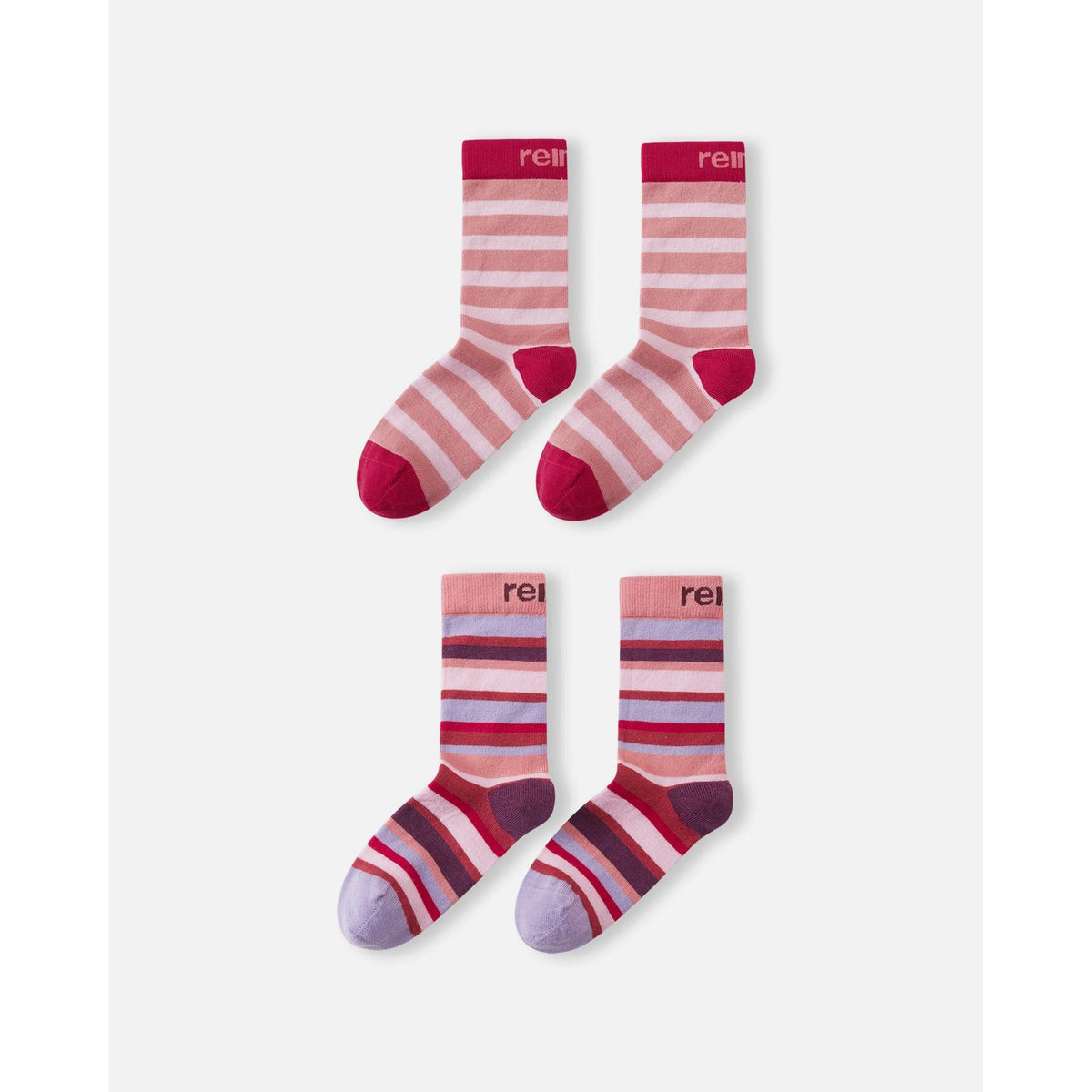 Parit Wool Blend Socks - 2 Pack - Rose Blush Stripe-Reima-Modern Rascals