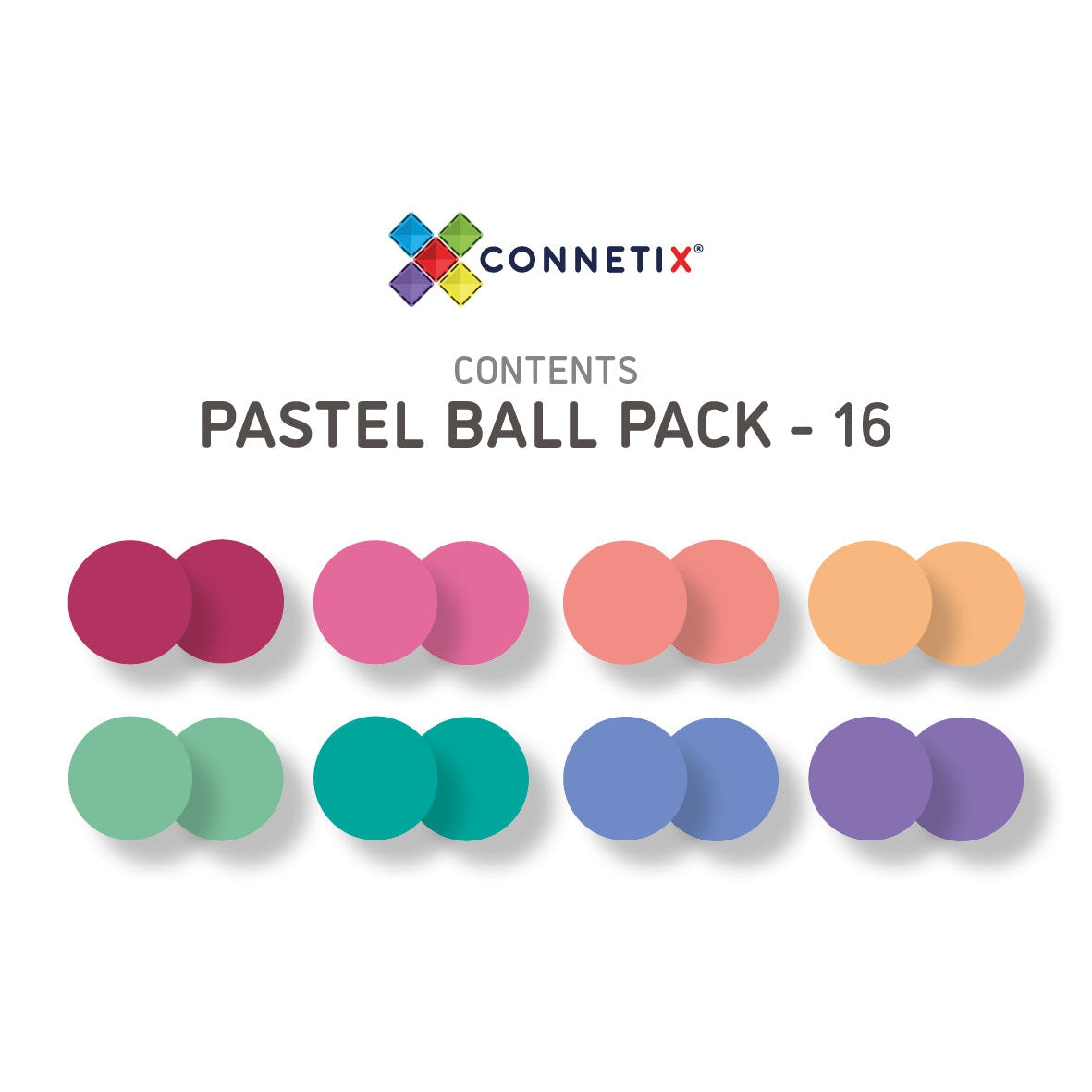 Pastel Ball Replacement Pack - 16 Pieces-Connetix-Modern Rascals