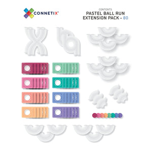 Pastel Ball Run Expansion Pack - 80 pieces-Connetix-Modern Rascals