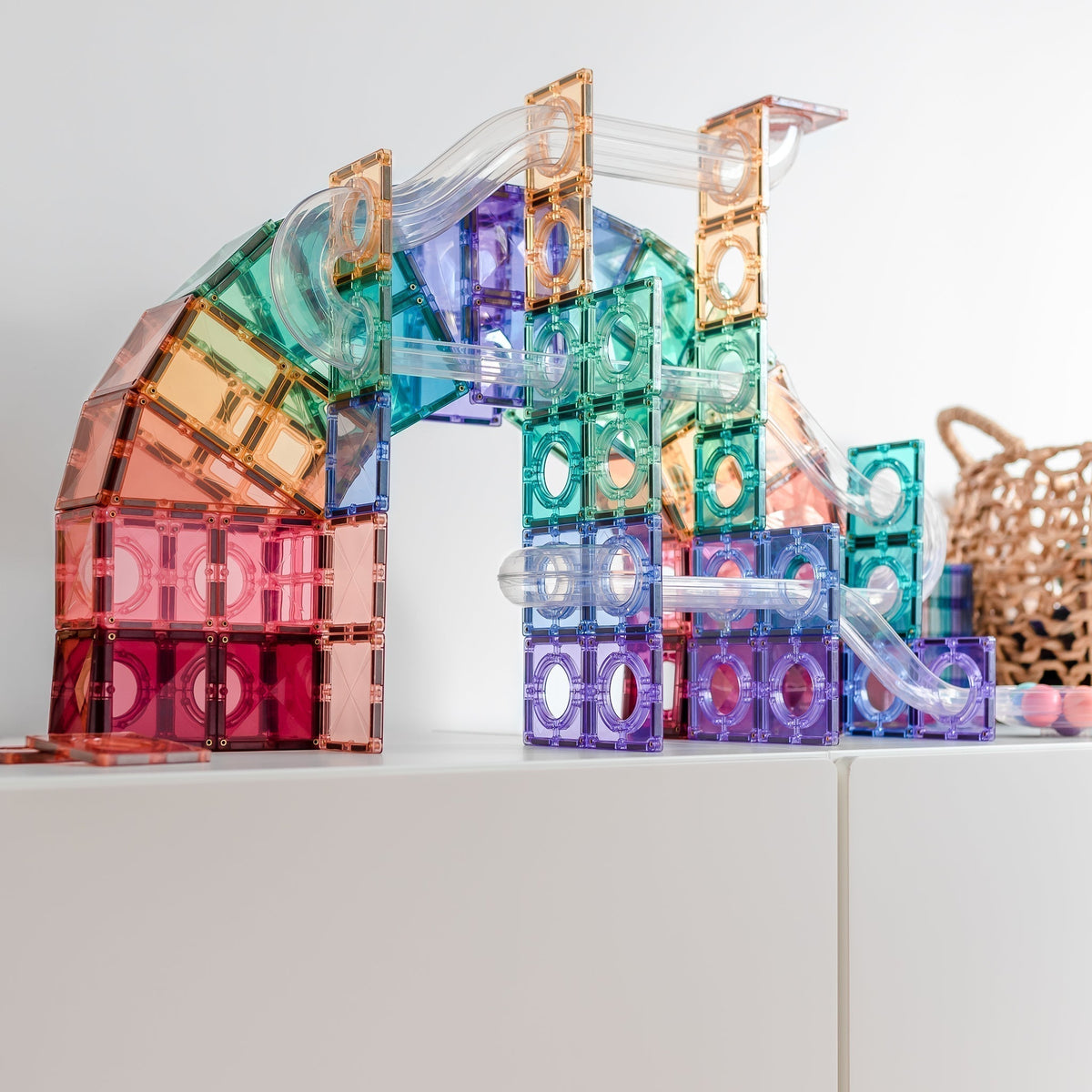 Pastel Ball Run Pack - 106 Pieces-Connetix-Modern Rascals