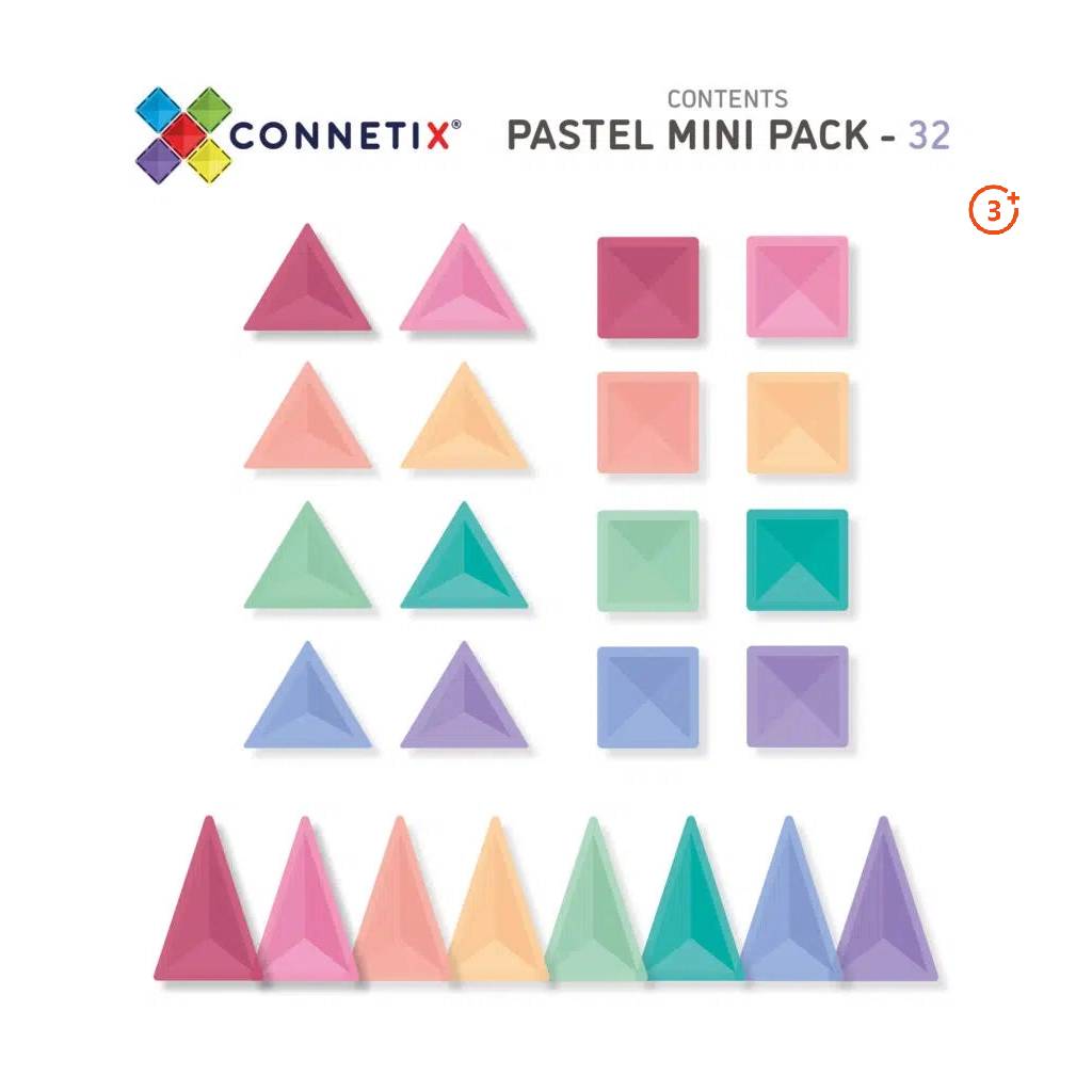 Pastel Mini Pack - 32 pieces-Connetix-Modern Rascals