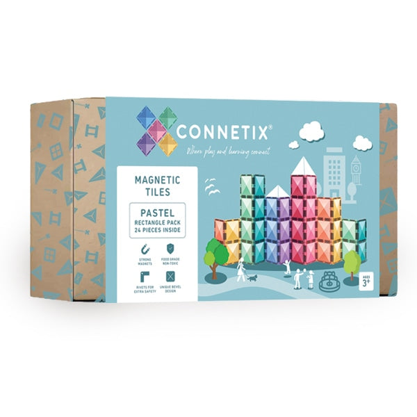 Pastel Rectangle Pack - 24 pieces-Connetix-Modern Rascals