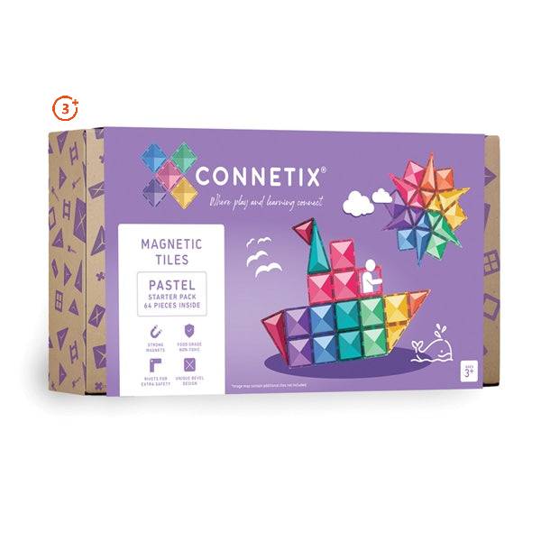 Pastel Starter Pack - 64 Pieces-Connetix-Modern Rascals