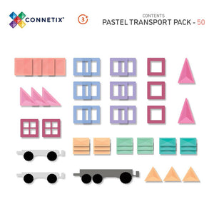 Pastel Transport Pack - 50 pieces-Connetix-Modern Rascals