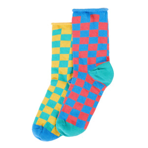 Patchwork Roly Bamboo Socks - 3 Pack - 2 Left Size 2-4 years-Frugi-Modern Rascals