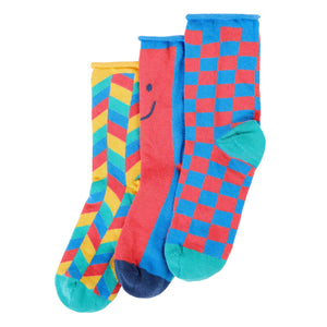 Patchwork Roly Bamboo Socks - 3 Pack - 2 Left Size 2-4 years-Frugi-Modern Rascals