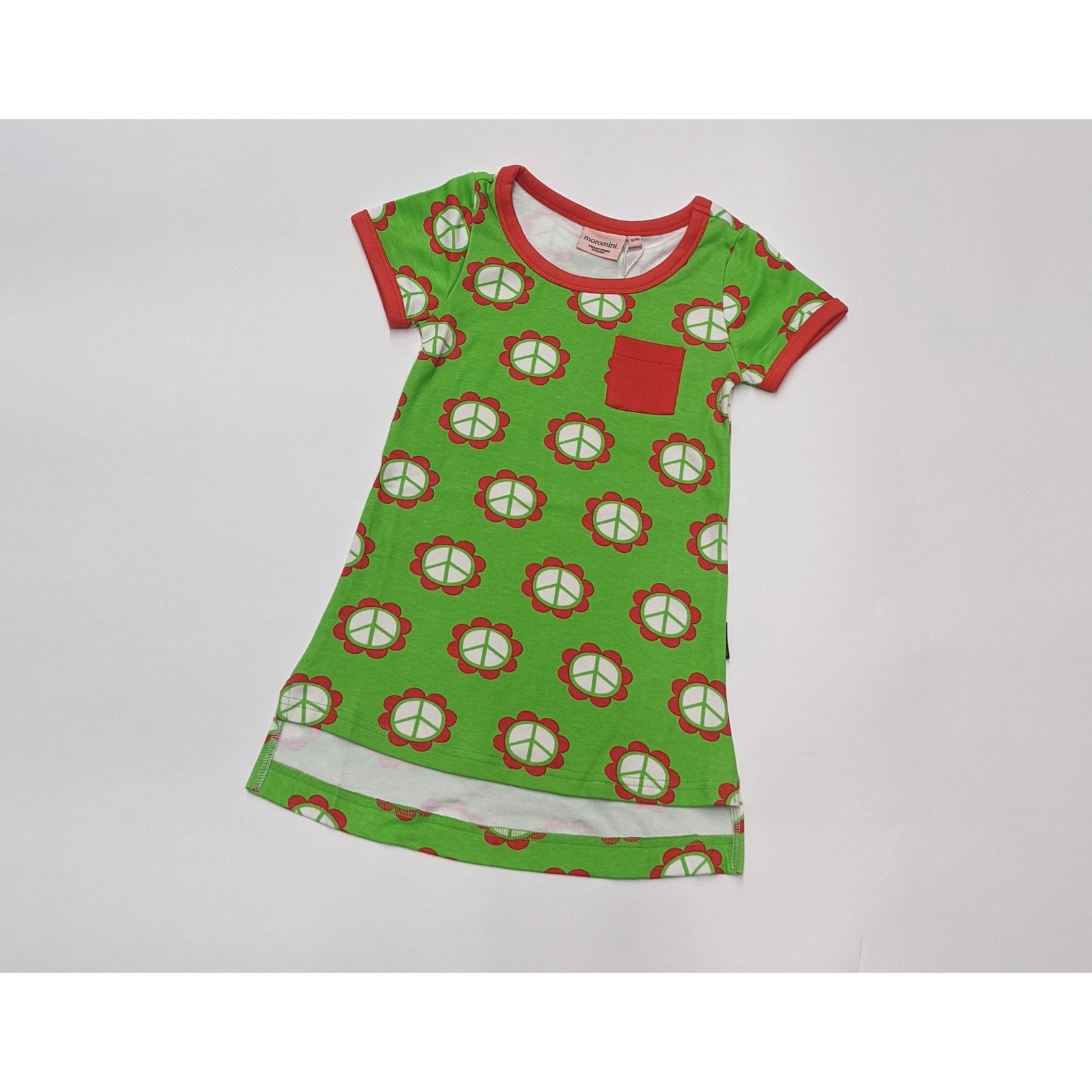 Peace Flower A-Line Short Sleeve Dress - 2 Left Size 9-11 & 11-13 years-Moromini-Modern Rascals