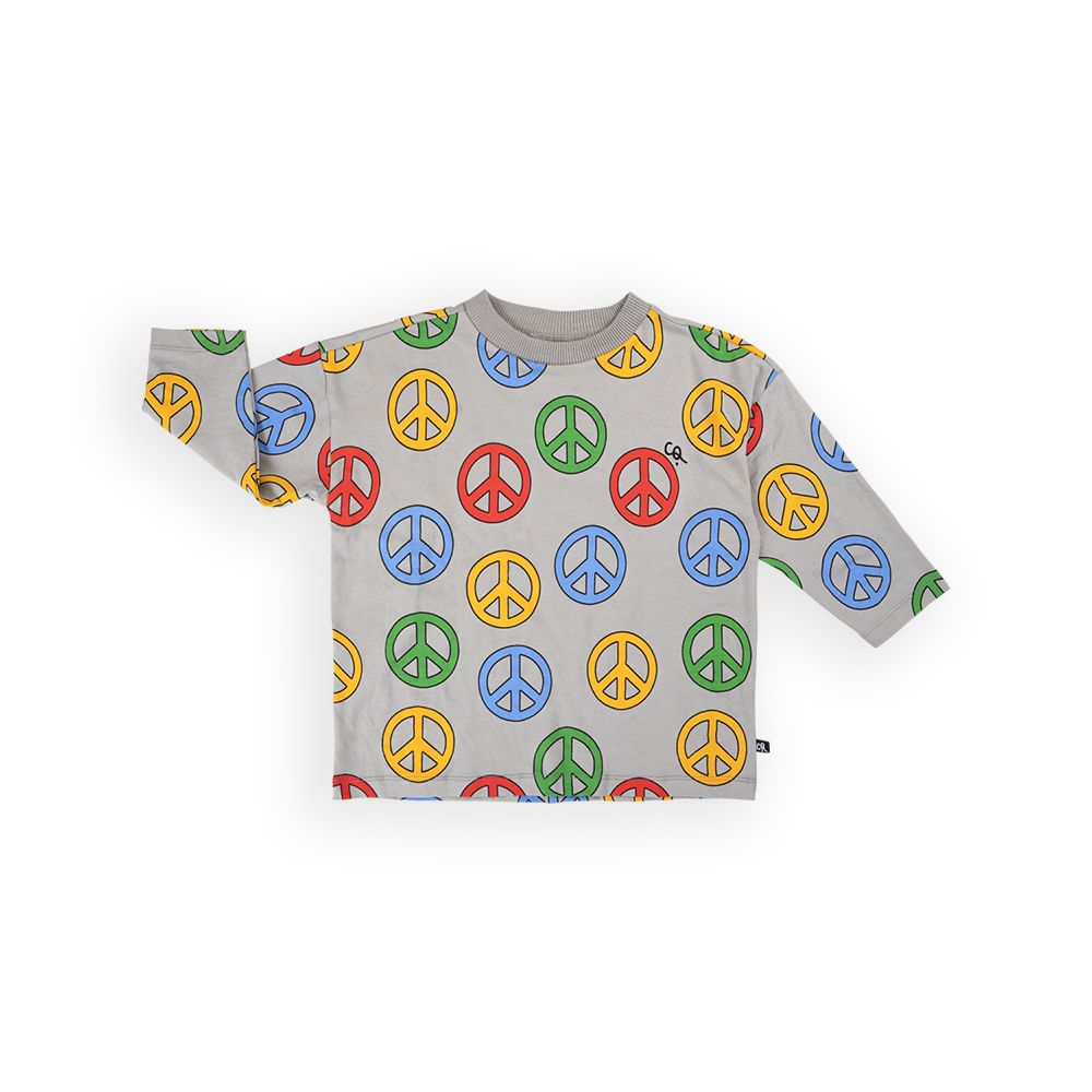 Peace Long Sleeve Oversized Shirt - 1 Left Size 10-12 years-CARLIJNQ-Modern Rascals