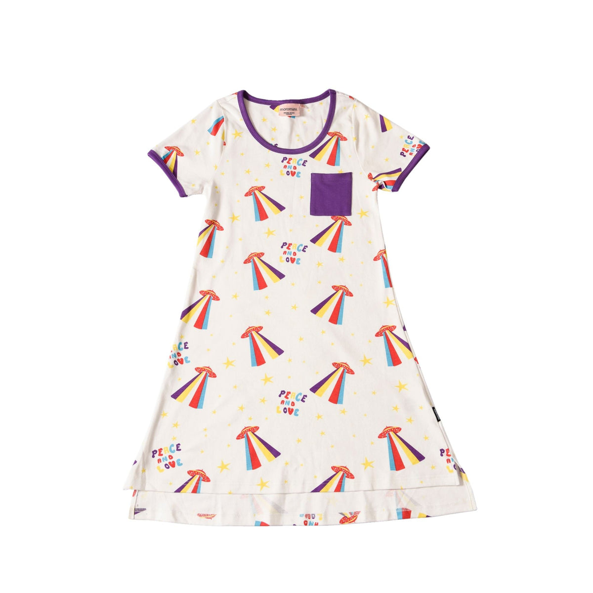 Peace & Love A-Line Short Sleeve Dress - 2 Left Size 2-3 & 13-15 years-Moromini-Modern Rascals