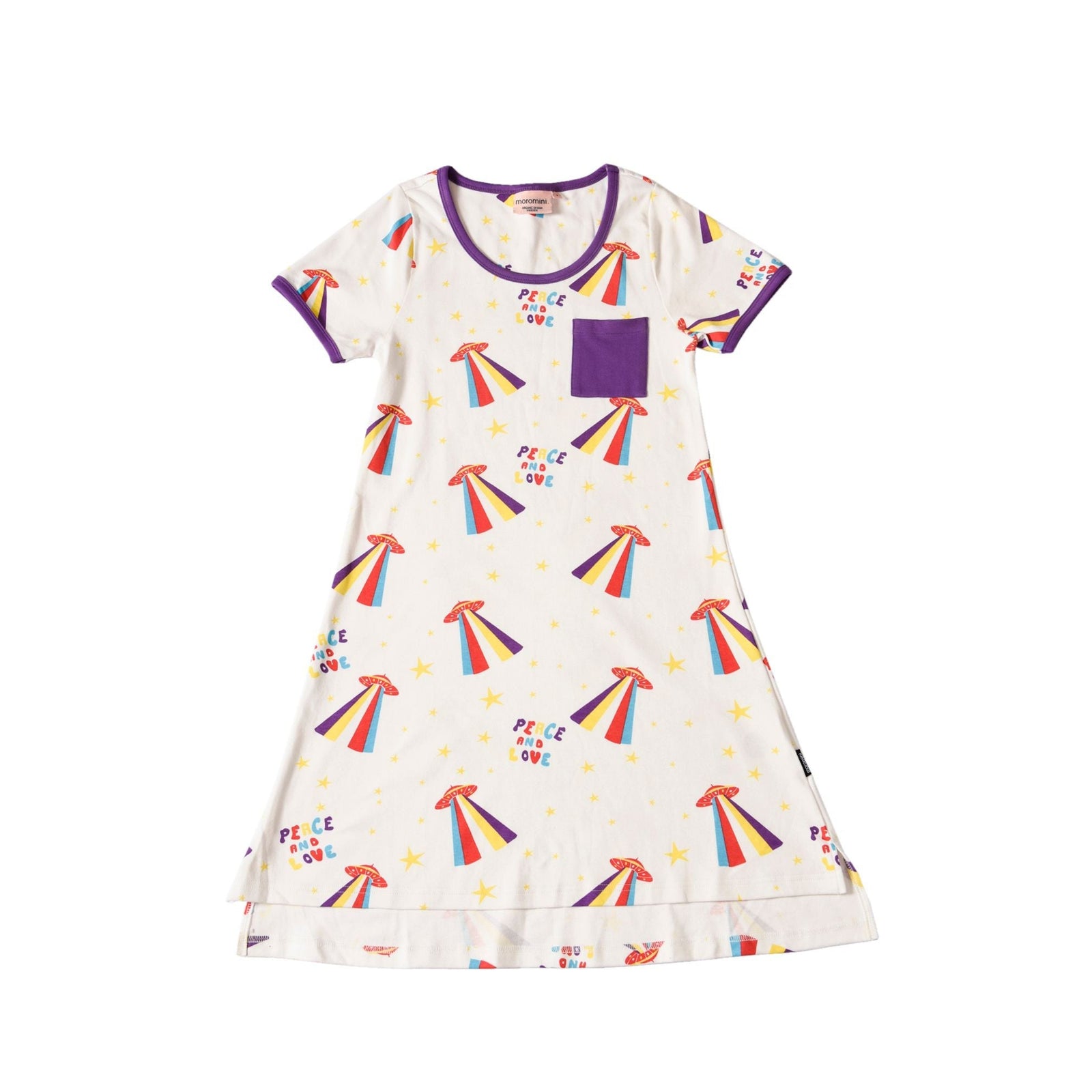 Peace & Love A-Line Short Sleeve Dress - 2 Left Size 2-3 & 13-15 years-Moromini-Modern Rascals