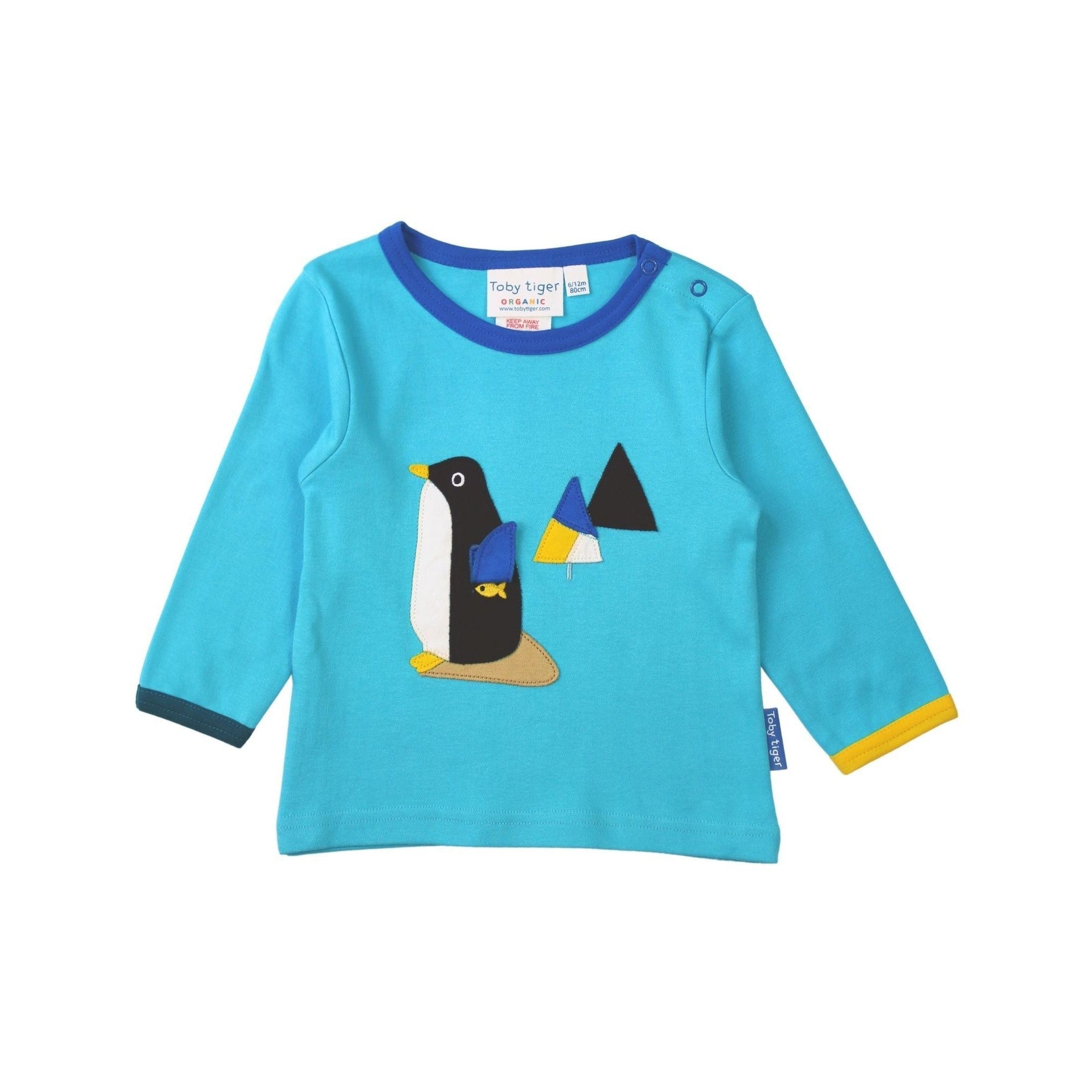 Penguin Applique Long Sleeve Shirt - 2 Left Size 6-7 & 7-8 years-Toby Tiger-Modern Rascals