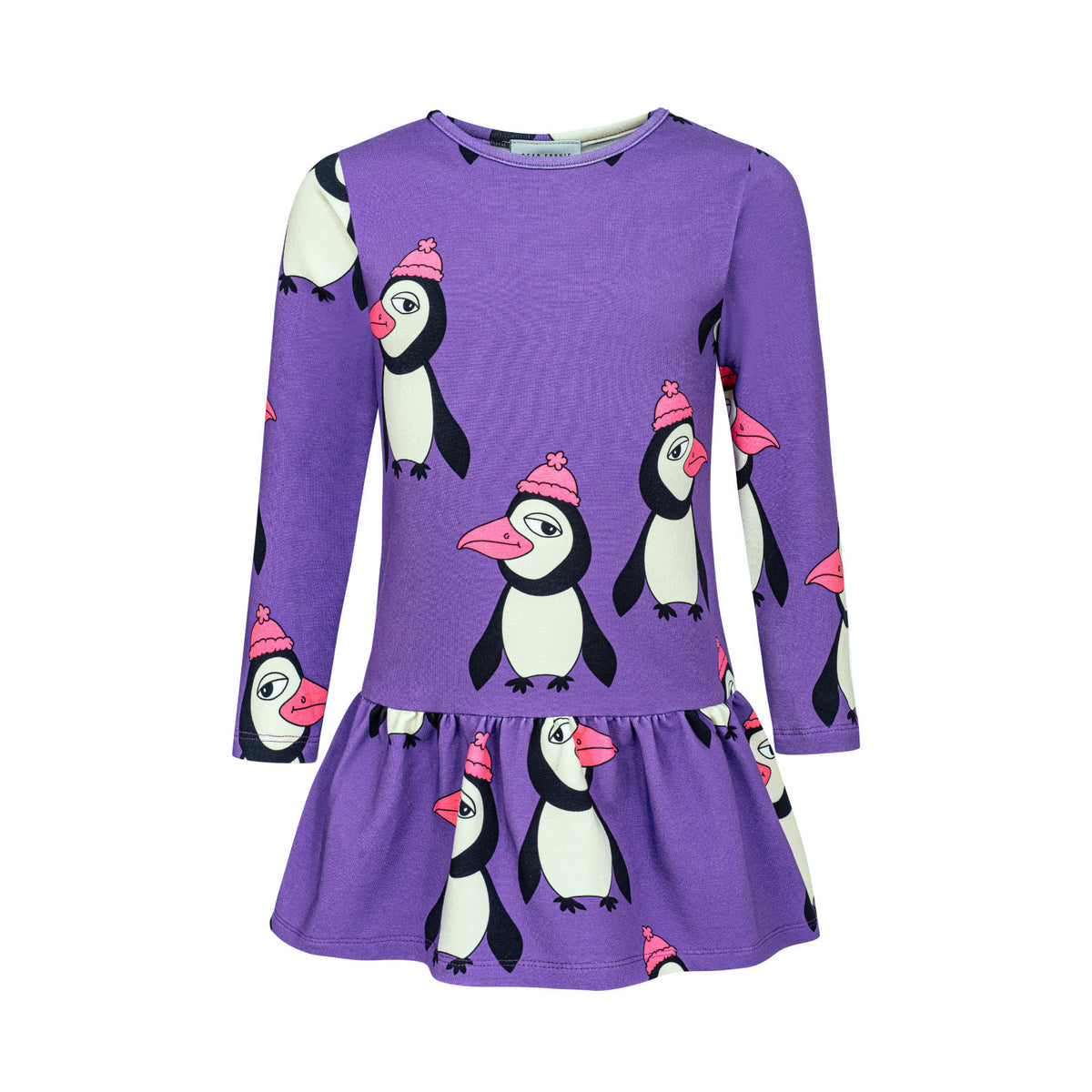 Penguin Long Sleeve Dress - Purple-Dear Sophie-Modern Rascals