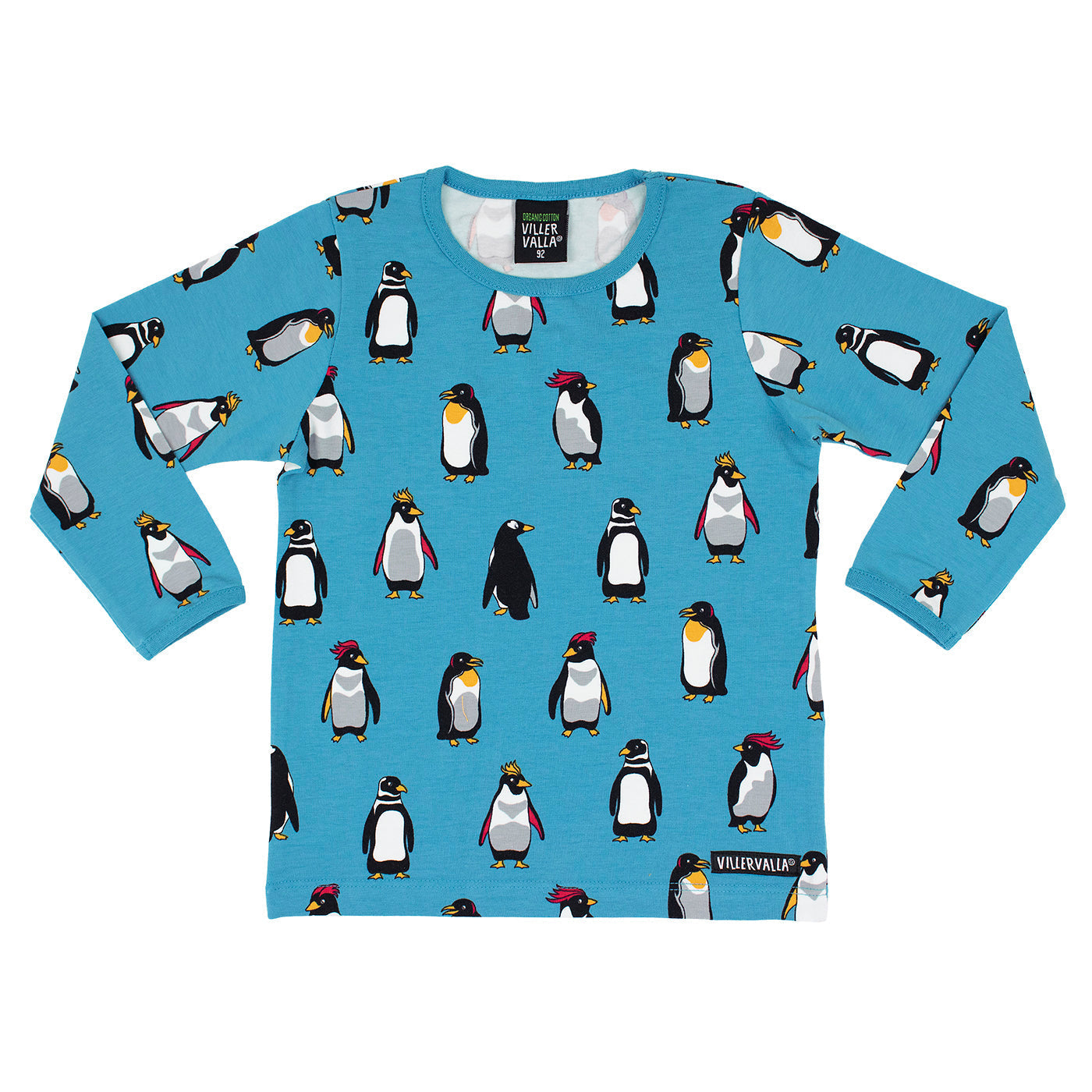 Penguin Long Sleeve Shirt in Sky - 2 Left Size 3-4 & 11-12 years-Villervalla-Modern Rascals