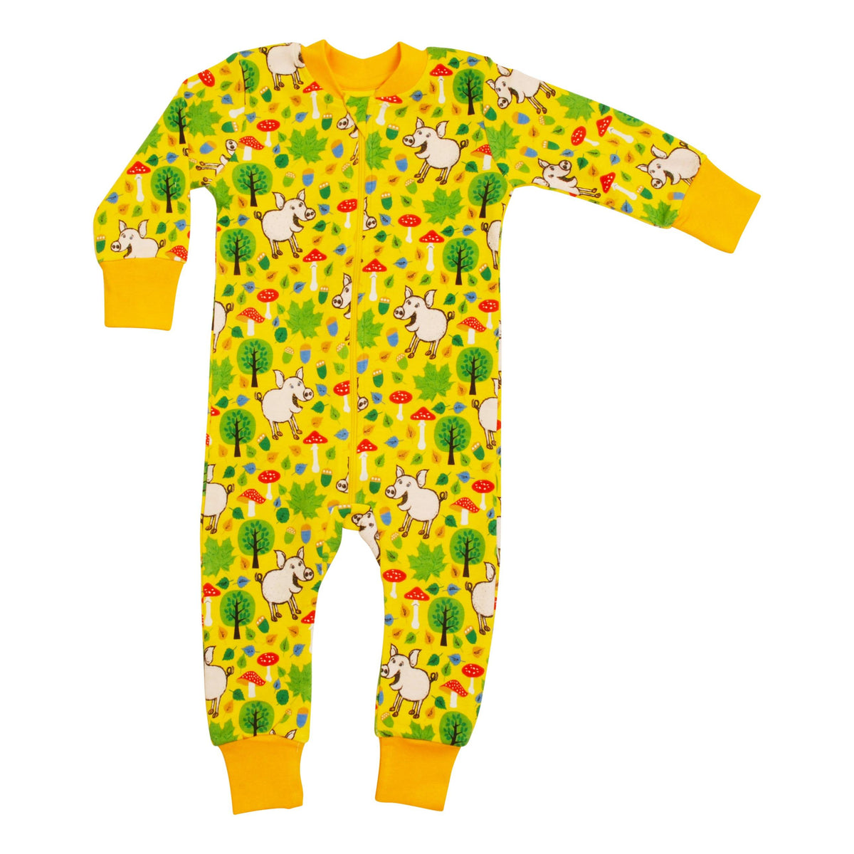 Pigs & Acorns - Lemon Chrome Zippersuit - 2 Left Size 3-6 & 12-18 months-Duns Sweden-Modern Rascals