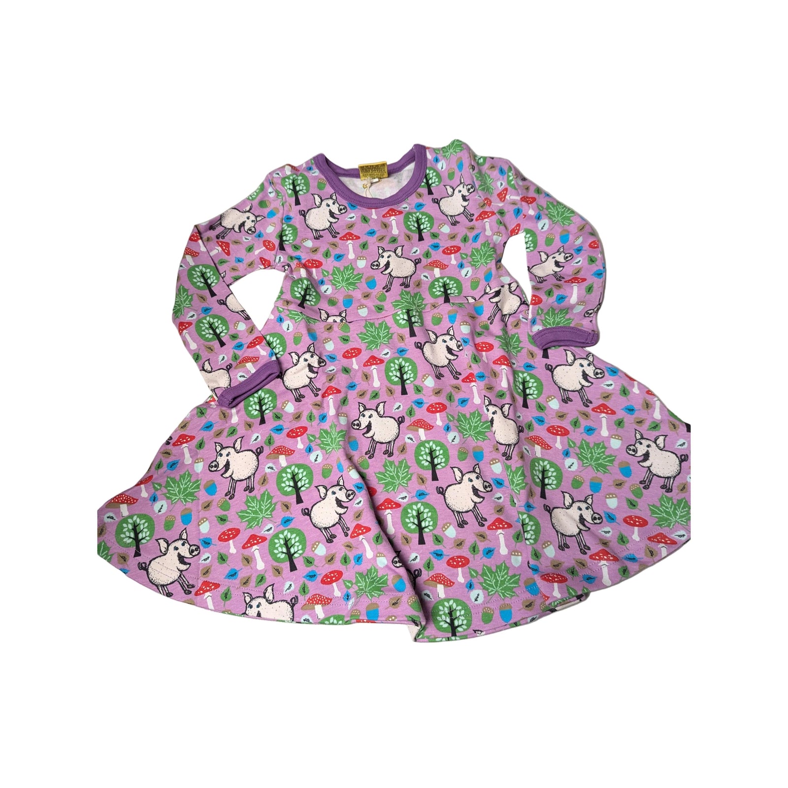 Pigs & Acorns - Violet Tulle Long Sleeve Skater Dress-Duns Sweden-Modern Rascals