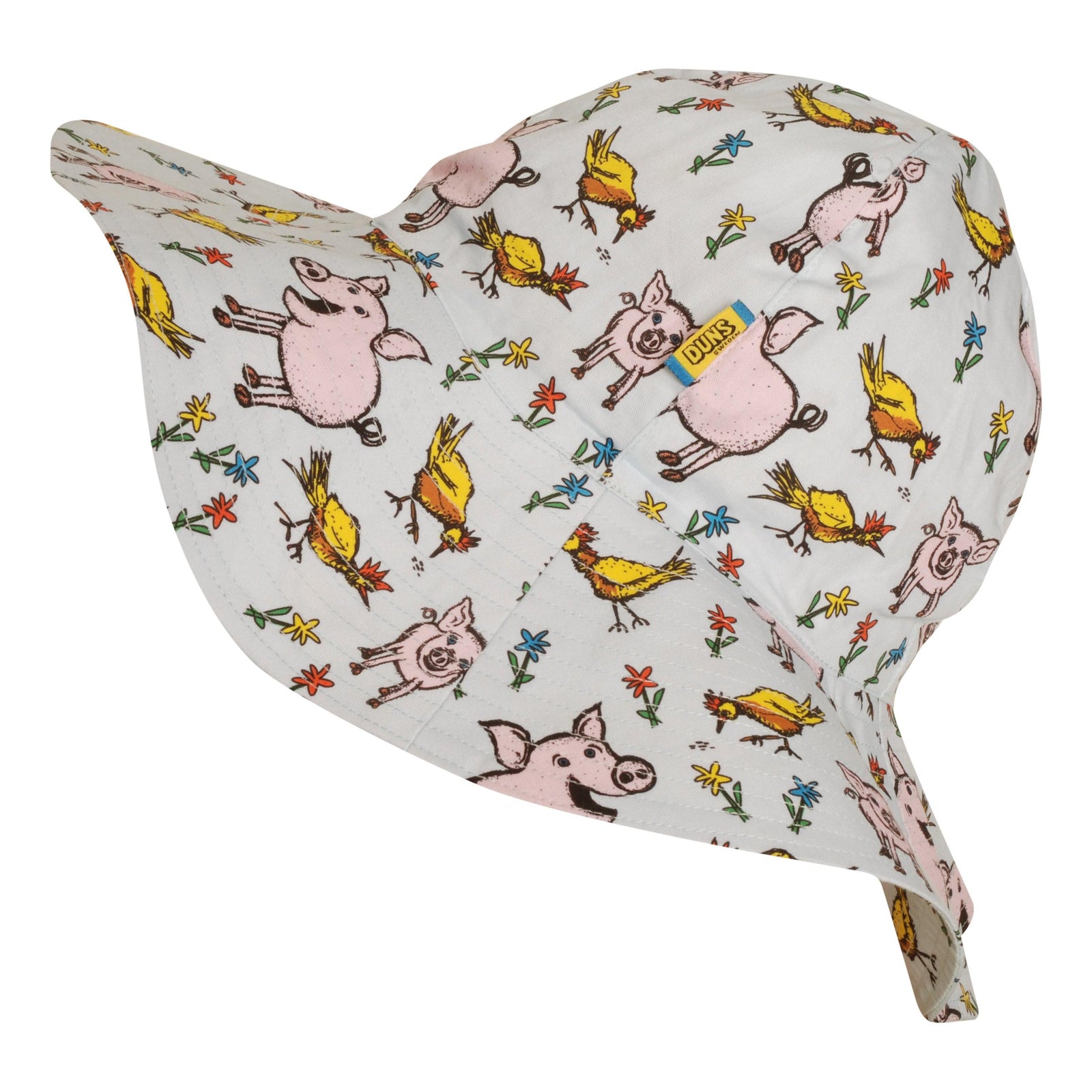 Pigs And Chicks - Light Blue Woven Sunhat - 2 Left Size 42 & 53cm-Duns Sweden-Modern Rascals