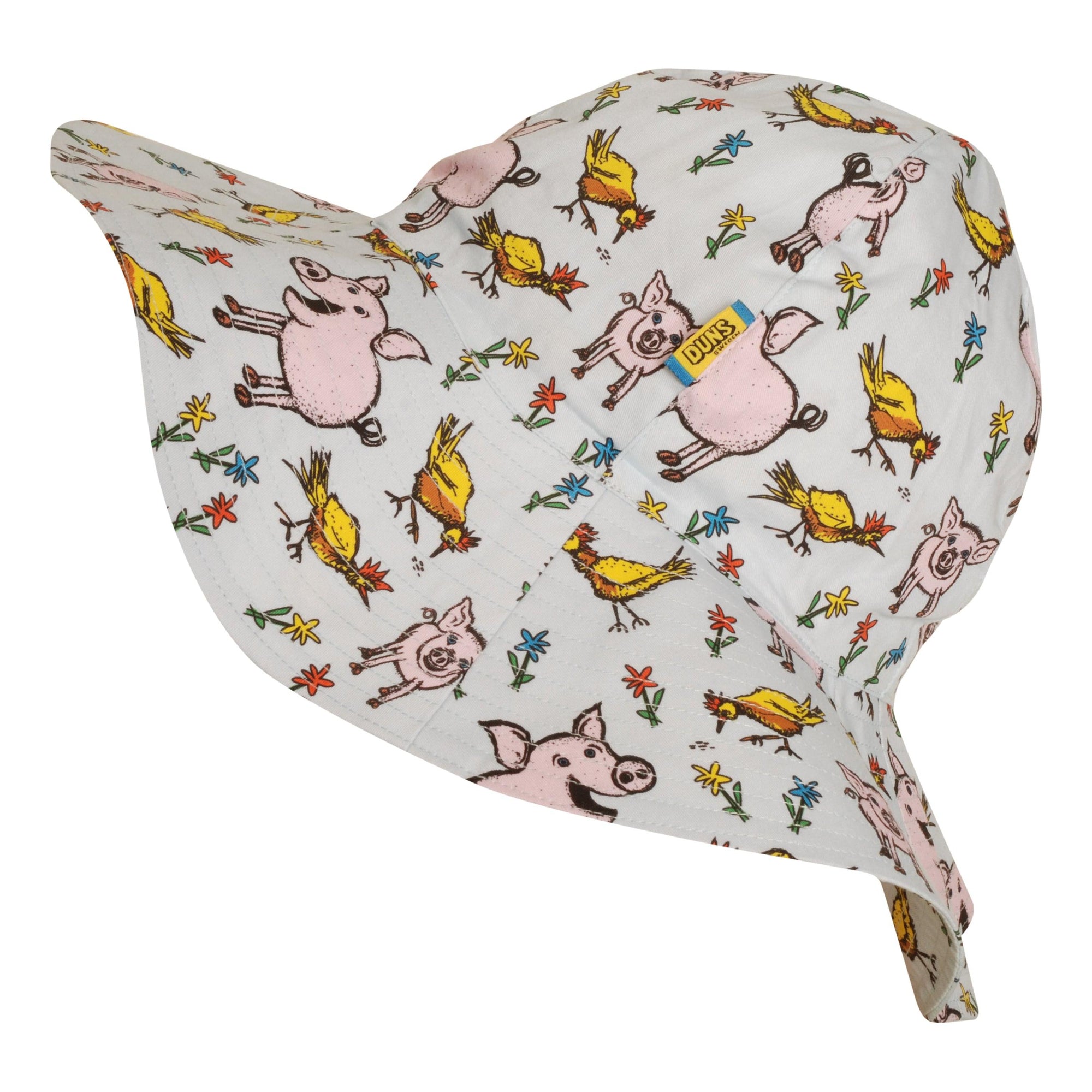 Pigs And Chicks - Light Blue Woven Sunhat - 2 Left Size 42 & 53cm-Duns Sweden-Modern Rascals