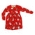 Pigs - Red Long Sleeve Dress With Gathered Skirt - 1 Left Size 10-11 years-Duns Sweden-Modern Rascals