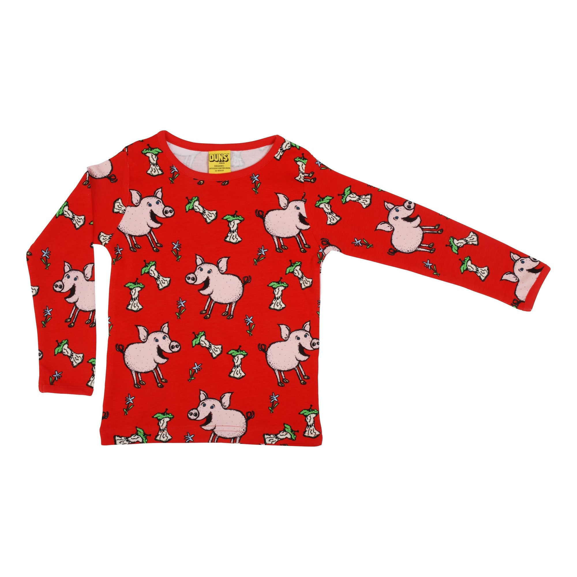 Pigs - Red Long Sleeve Shirt - 2 Left Size 9-10 & 10-11 years-Duns Sweden-Modern Rascals