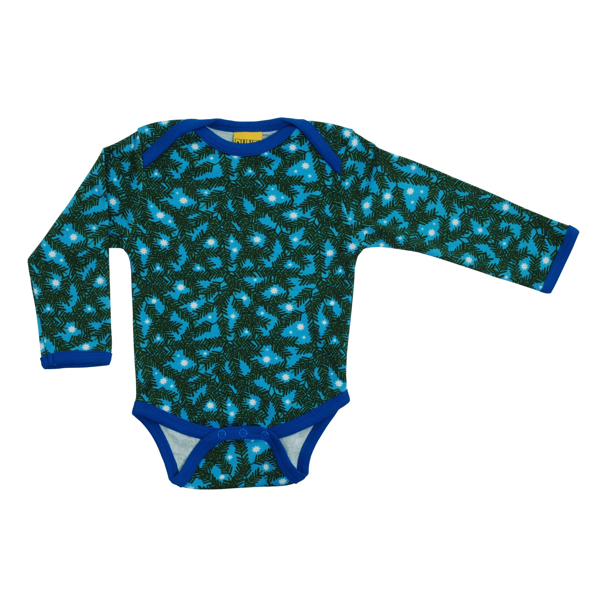 Pine Needle Blue Long Sleeve Onesie-Duns Sweden-Modern Rascals