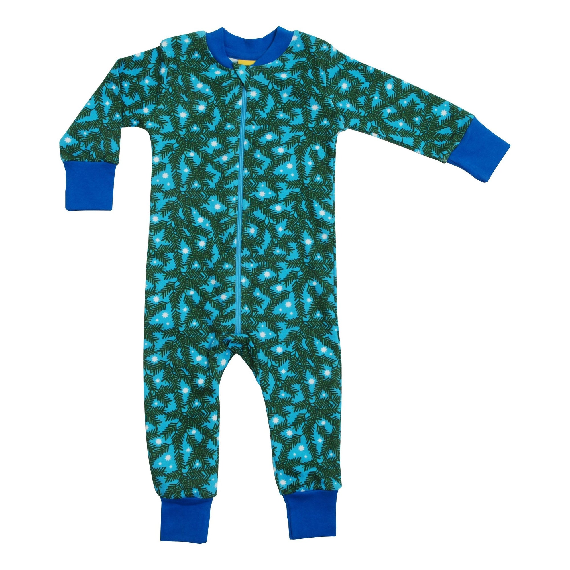 Pine Needle Blue Zippersuit-Duns Sweden-Modern Rascals