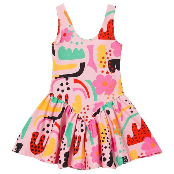 Pink Abstract Ballerina Dress - 1 Left Size 2-4 years-KuKuKid-Modern Rascals