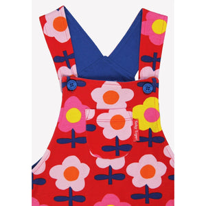 Pink Flower Print Dungarees-Toby Tiger-Modern Rascals