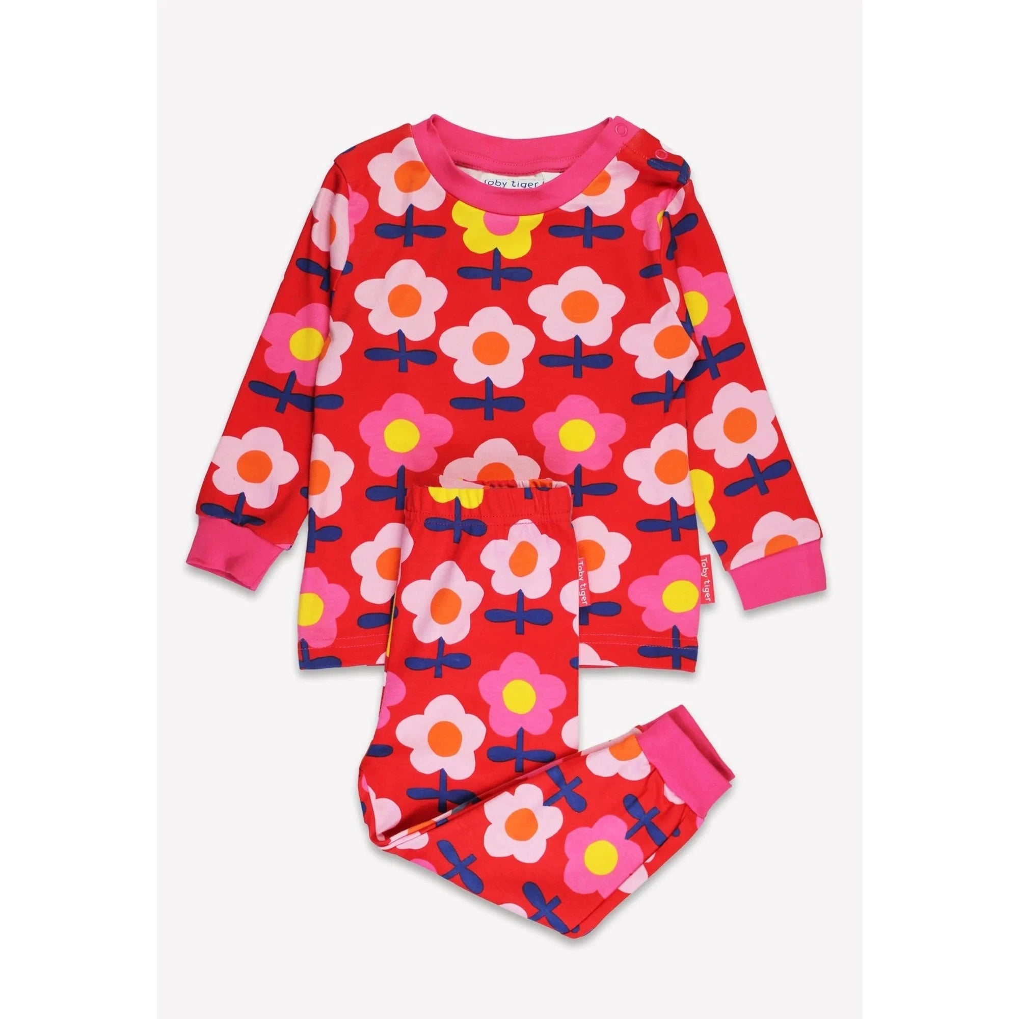 Pink Flower Print Pyjamas-Toby Tiger-Modern Rascals