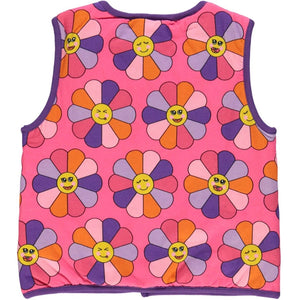 Pink Flower Reversible Vest - 1 Left Size 11-12 years-Smafolk-Modern Rascals