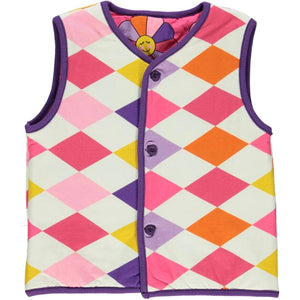 Pink Flower Reversible Vest - 1 Left Size 11-12 years-Smafolk-Modern Rascals