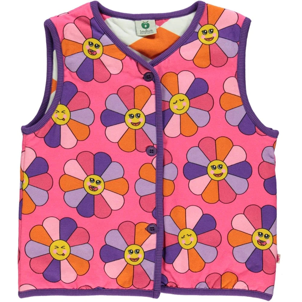 Pink Flower Reversible Vest-Smafolk-Modern Rascals