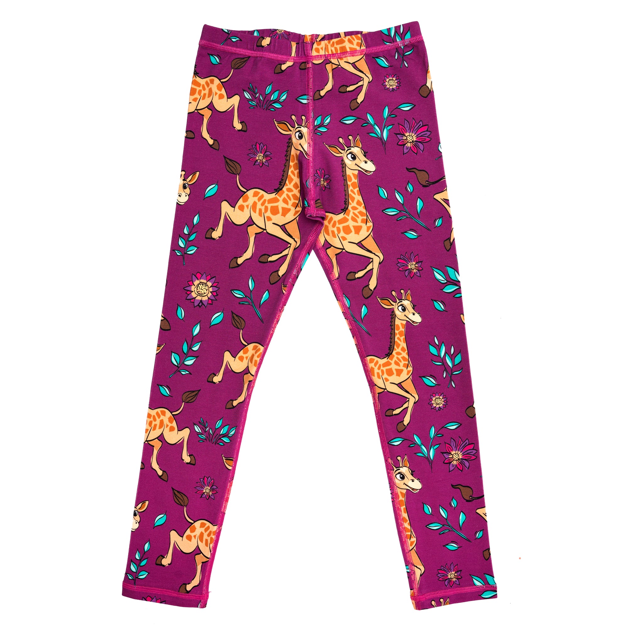 Pink Giraffes Leggings-Mullido-Modern Rascals