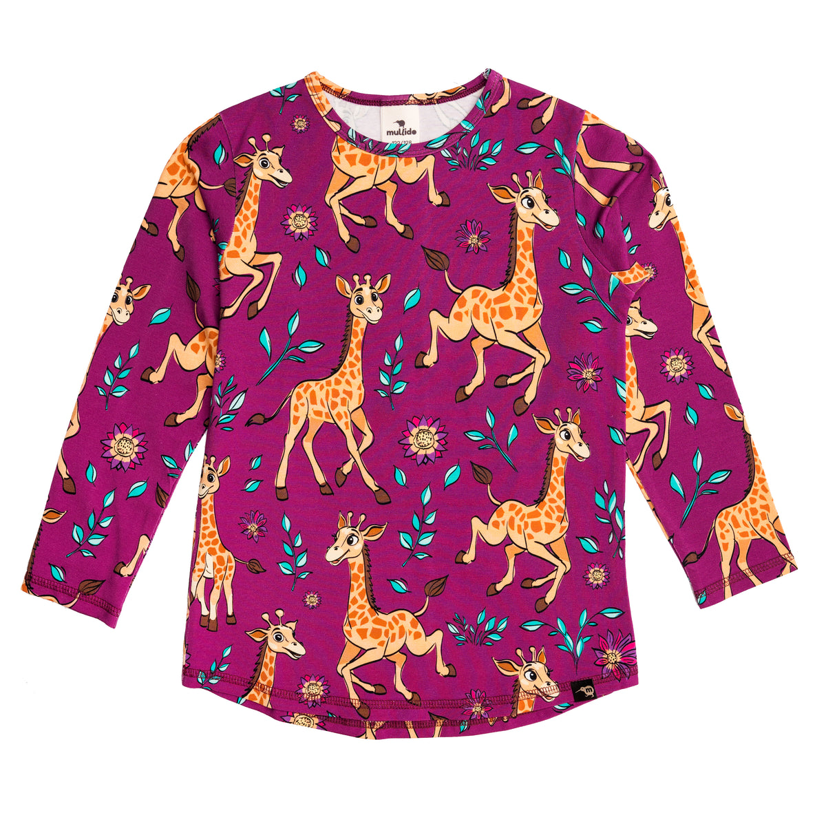 Pink Giraffes Long Sleeve Shirt - 2 Left Size 4-6 & 6-8 years-Mullido-Modern Rascals