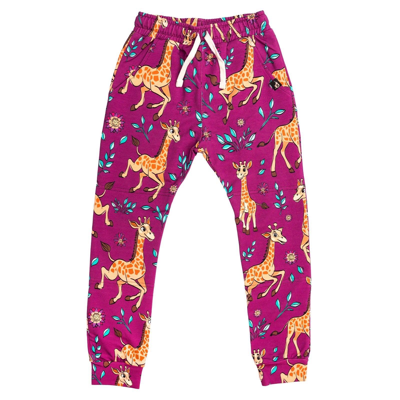 Pink Giraffes Sweatpants - 1 Left Size 6-8 years-Mullido-Modern Rascals