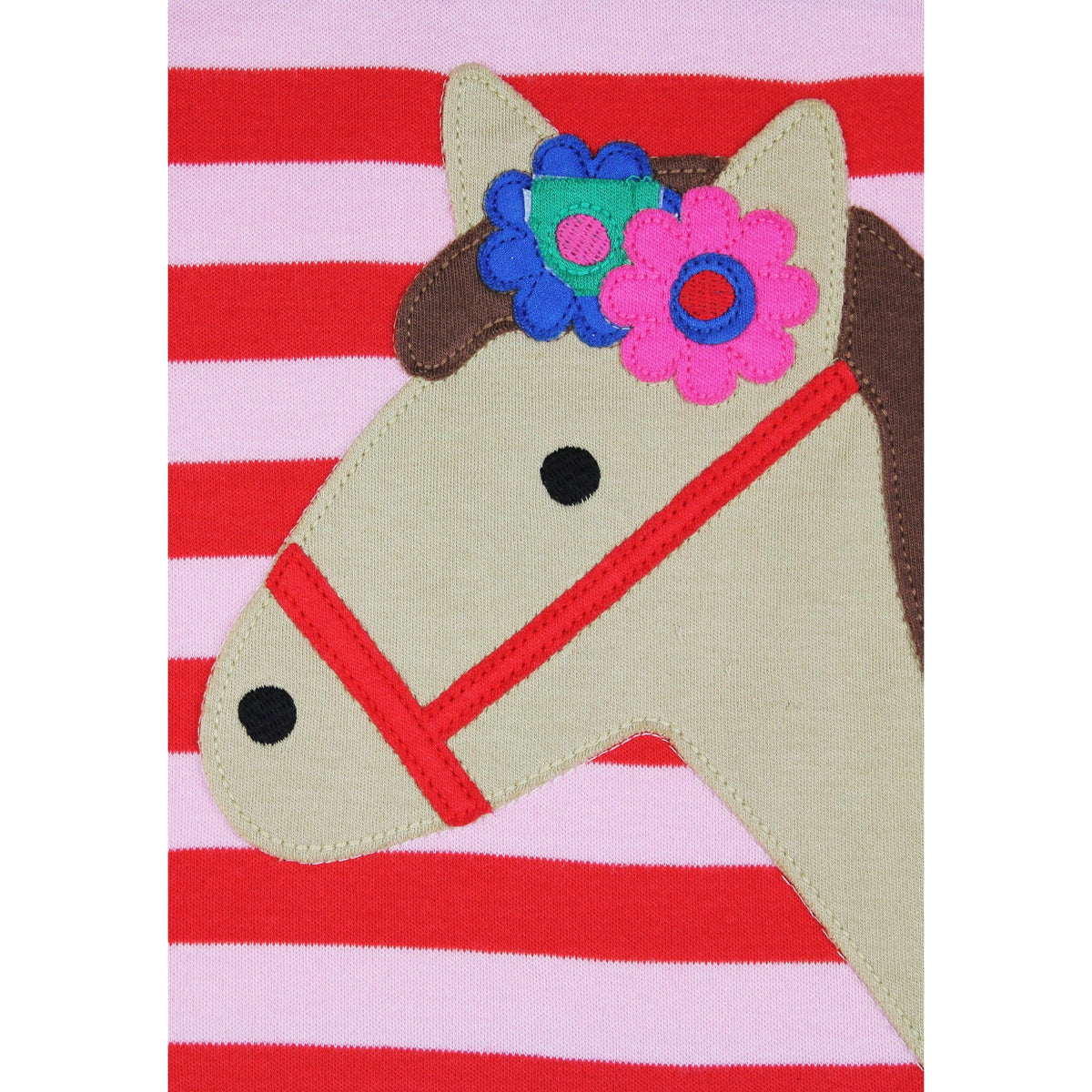 Pink Horse Applique Long Sleeve Shirt - 1 Left Size 4-5 years-Toby Tiger-Modern Rascals