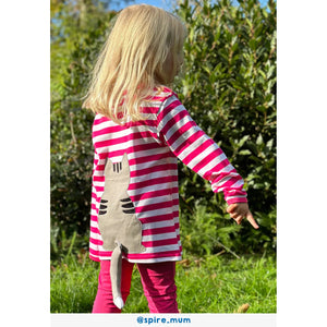 Pink Kitten Applique Long Sleeve Shirt-Toby Tiger-Modern Rascals