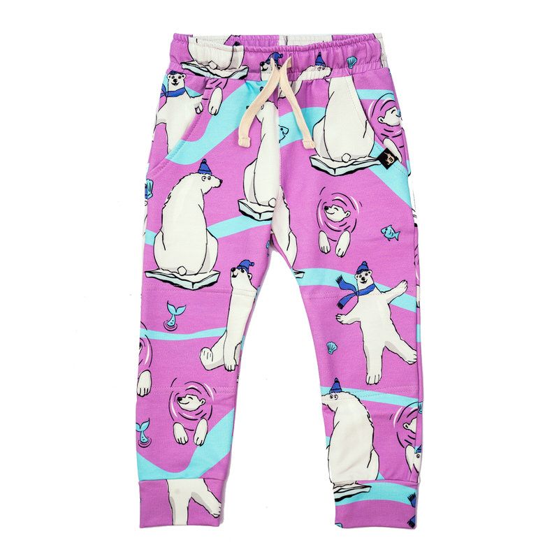 Pink Polar Bear Sweatpants - 1 Left Size 2-4 years-Mullido-Modern Rascals