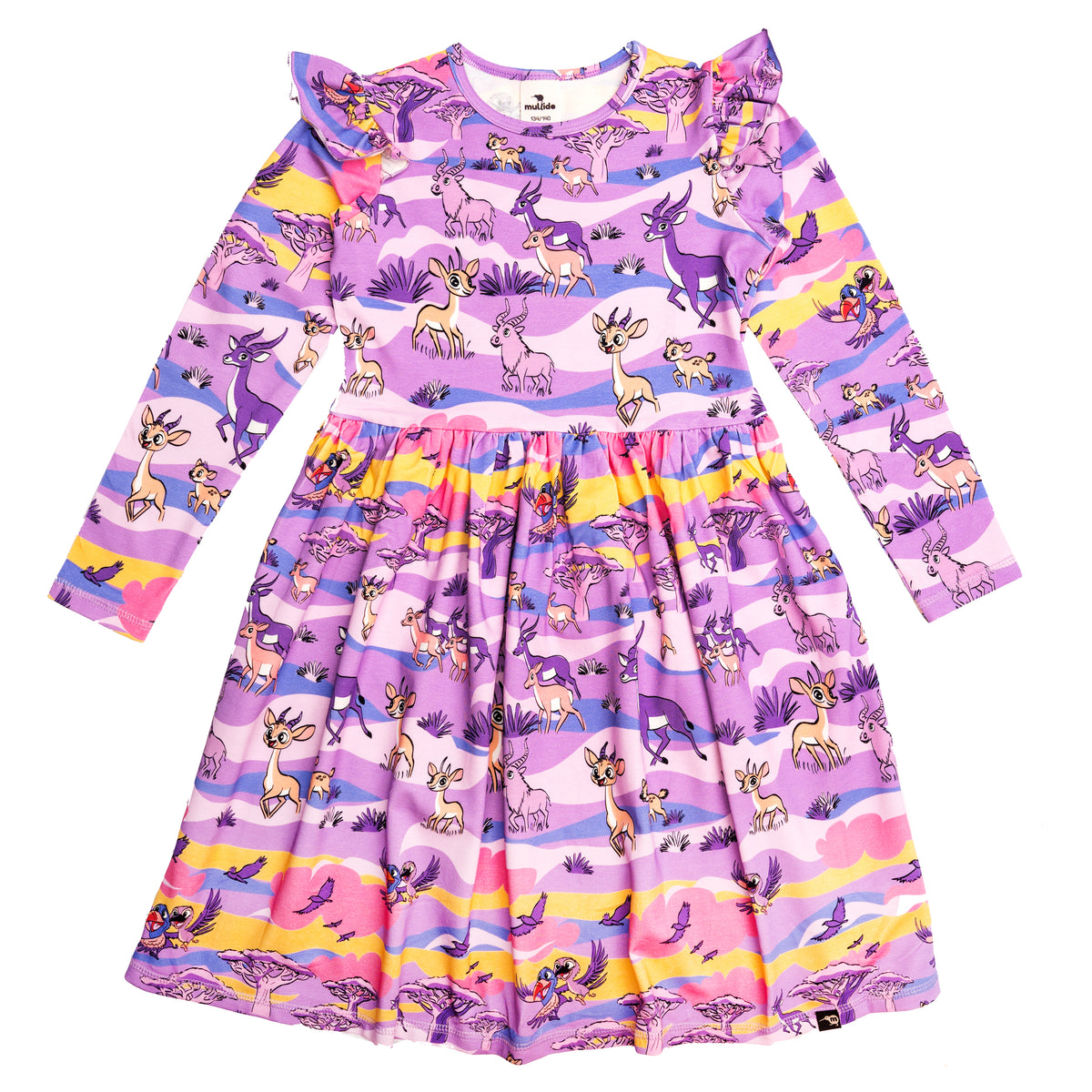 Pink Savanna Long Sleeve Dress - 1 Left Size 8-10 years-Mullido-Modern Rascals