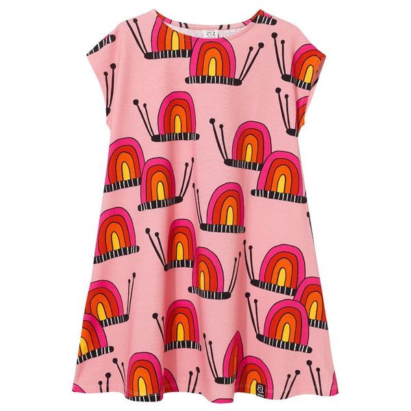 Pink Snails Short Sleeve Casual Dress - 2 Left Size 8-10 & 10-12 years-KuKuKid-Modern Rascals