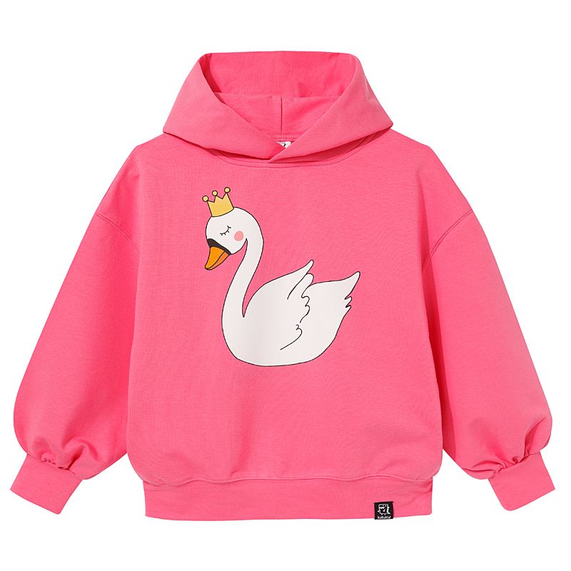 Pink Swan Oversized Hoodie-KuKuKid-Modern Rascals