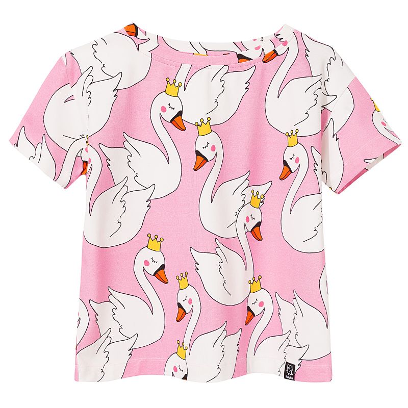 Pink Swans T-Shirt - 1 Left Size 4-6 years-KuKuKid-Modern Rascals