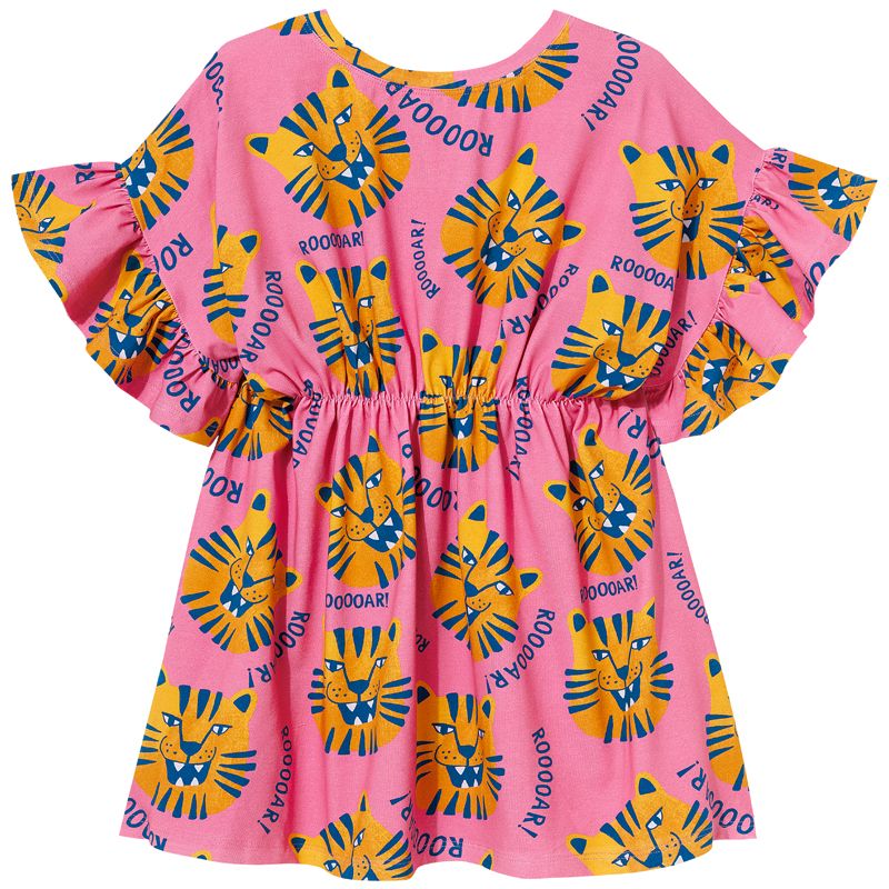 Pink Tigers Short Sleeve Romantic Dress - 2 Left Size 6-8 & 10-12 years-KuKuKid-Modern Rascals