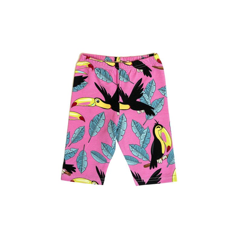Pink Toucan Biker Shorts - 1 Left Size 2-4 years-Mullido-Modern Rascals